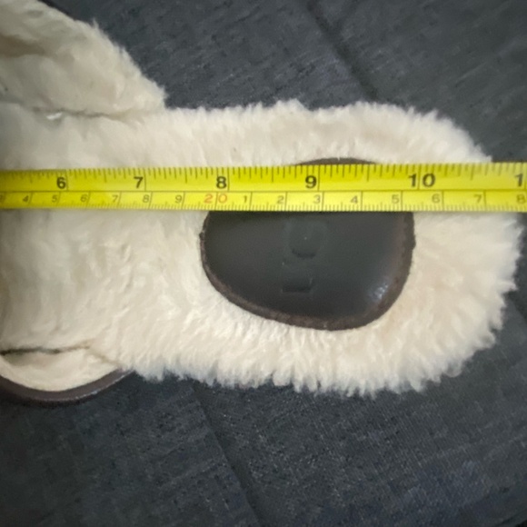 Ugg Mens Brown Leather Sherpa Lounge Slippers- Sz-10 - Picture 11 of 16